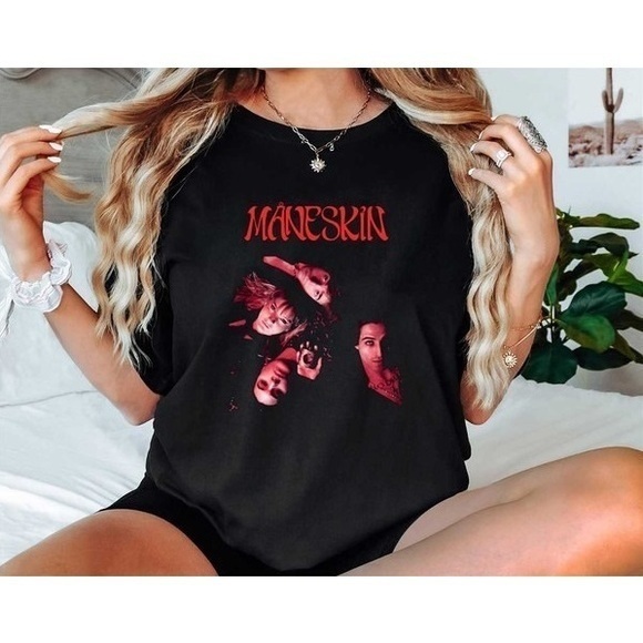 Gildan Other - Italian Glam Rock Band Maneskin Graphic Unisex T-Shirt, 2023 Maneskin Rush